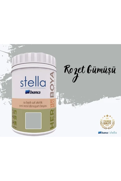Bianca Stella Su Bazlı Saf Akrilik Boya 1 Litre Rozet Gümüşü ürün görseli 1