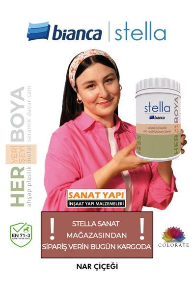 Bianca Stella Boya Yeni Renkler 1Lt Nar Çiçeği ürün görseli 1