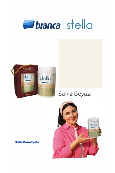 Bianca Stella Su Bazlı Saf Akrilik Boya 500ml - Sakız Beyazı Sakız Beyazı ürün görseli 1