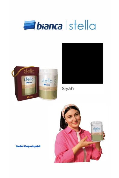 Bianca Stella Su Bazlı Saf Akrilik Boya 500ml - Siyah Siyah ürün görseli 1