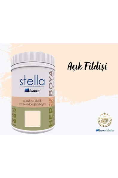 Bianca Stella Su Bazlı Saf Akrilik Boya 1 Litre Açık Fildişi ürün görseli 1