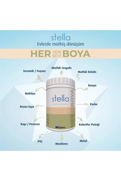 Bianca Stella Boya Beyaz 1 Lt BEYAZ - Resim 6