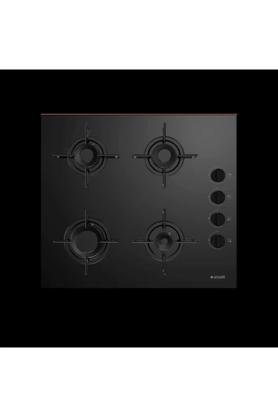 Arçelik Ocd T 601-1 Es Gazlı Cam Tablalı Ocak Siyah ürün görseli 1