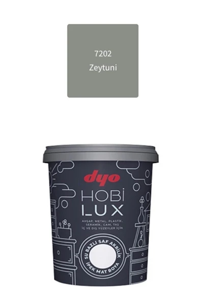 Dyo Hobilüx Su Bazlı Saf Akrilik Boya Hobi Boyası 0,9lt Zeytuni ürün görseli 1