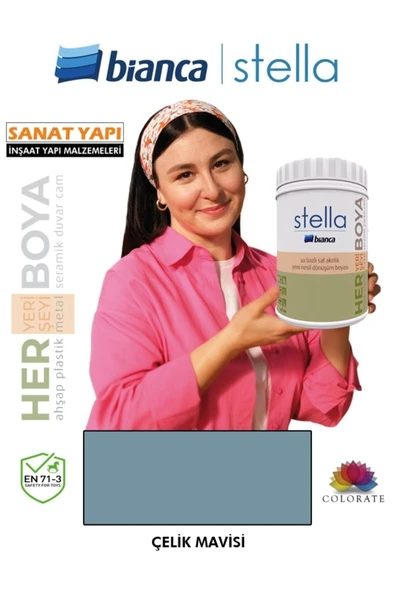 Bianca Su Bazlı Akrilik Boya 500Ml Çelik Mavisi ürün görseli 1