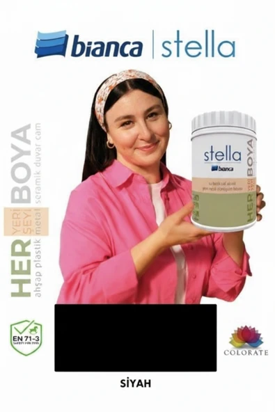 Bianca Stella Mutfak Tezgahı, Fayans ve Banyo Boyası - Ahşap. Mermer, PVC Boyası Siyah ürün görseli 1