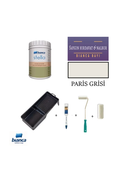 Bianca Stella Yeni Nesil Dönüşüm Boyası + Dolap Boyama Seti Paris Grisi ürün görseli 1