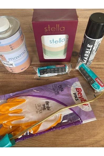 Bianca Stella Boya Antik Beyaz 1 Lt Efekt Sprey Siyah Maximo Parlak Sıvı Cam Set Stencil Hediyeli Paris Grisi ürün görseli 1