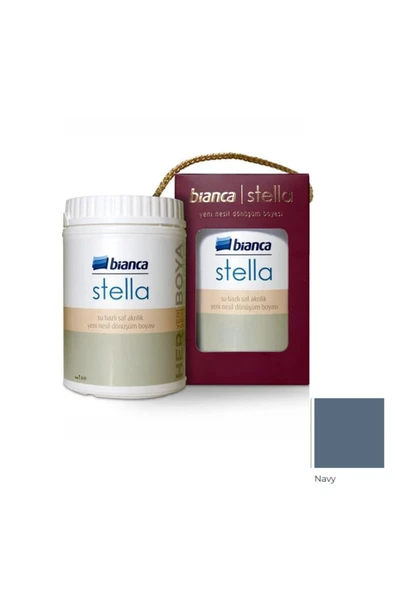 Bianca Stella Boya Yeni Nesil Yaşam Boyası 1 Lt Navy/2020 Dolap Fayans Cam Plastik Ahşap Boyası NAVY/2020 ürün görseli 1