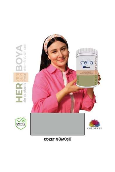 Bianca Stella Serisi Yeni Nesil Yüzey Dönüşüm Boyası - Rozet Gümüş Rozet Gümüşü ürün görseli 1