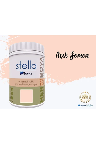 Bianca Stella Su Bazlı Saf Akrilik Boya 1 Litre Açık Somon ürün görseli 1