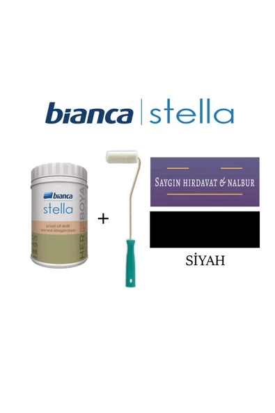 Bianca Stella Su Bazlı Akrilik Boya + Dekor Kadife Parmak Rulo Siyah ürün görseli 1