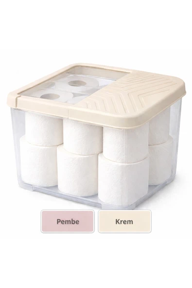 Aşkana Büyük Boy Kapaklı Çok Amaçlı Saklama Kabı,16 Lt,erzak,deterjan,oyuncak organizer,28X34X23 cm ürün görseli 1