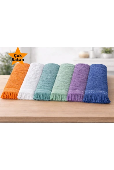 Aşkana Mutfak-El Havlusu,6 Adet, 30x47 cm, Renkli Kurulama Havlusu, 6 Parça, Düğün,Nişan,Kına için ürün görseli 1