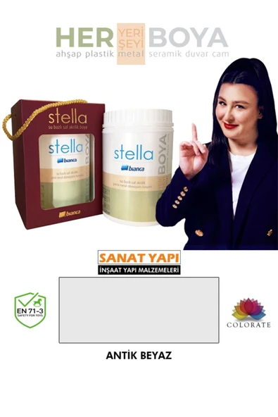 Bianca Stella Su Bazlı Akrilik Boya Antik Beyaz Antik Beyaz ürün görseli 1