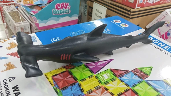 Plastik Oyuncak Büyük Boy Hayvan Çekiç Başlı Köpekbalığı Sphyrna 23 cm ürün görseli 1