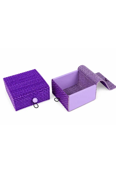 Aşkana Doğal Bambu Takı Kutusu 9x9x5,5 cm Midi Boy Dekoratif Çok Amaçlı Takı, Hediye Kutusu ürün görseli 1