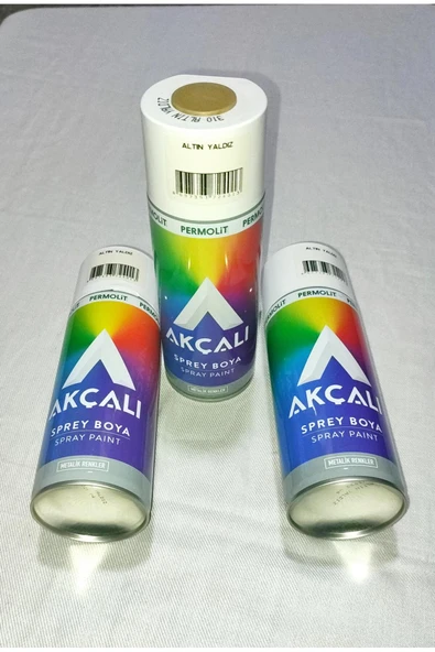 Akçalı Akçalı Altın Yaldız Yaldızlı Alüminyum-ahşap-plastik-demir-metal-sprey Boyama 400 ml Çok Renkli ürün görseli 1