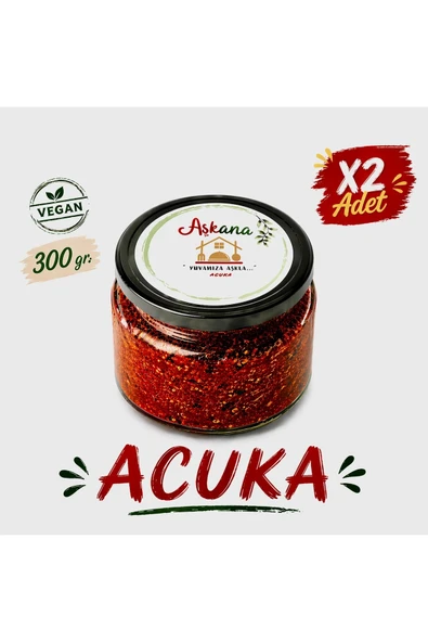 Aşkana Acuka 300g x 2 Adet - Karadeniz Usulü Ev Yapımı Katkısız Cevizli Kahvaltılık Sos Seti ürün görseli 1