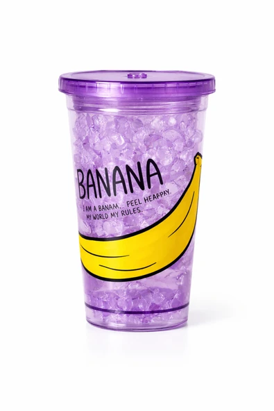Aşkana Buzlu Kırık Cam Görünümlü Smoothie Bardağı,450ml,Sızdırmaz Kapaklı Soğuk İçecek Bardağı,BPA İçermez ürün görseli 1