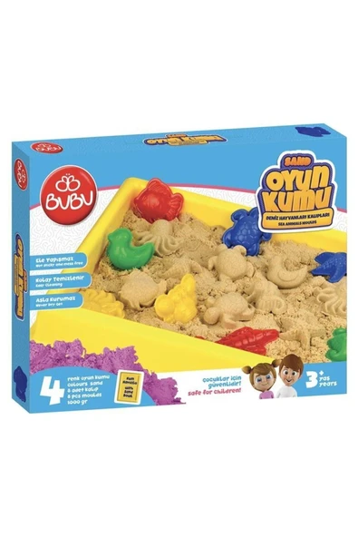Bubu Bu-bu Oyun Kumu Büyük Havuzlu Kinetik Kumlar 1000gr Deniz Hayvanları Kalıplar ürün görseli 1