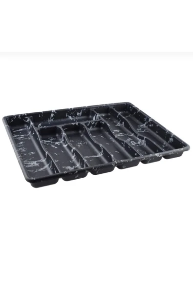 Aşkana 7 Bölmeli Çekmece İçi Kaşıklık Organizer – Sert Plastik Mermer Desenli Kaşık Çatal Bıçak Düzenleyici 36x31,5 cm Mutfak İçi Düzenleyici ürün görseli 1