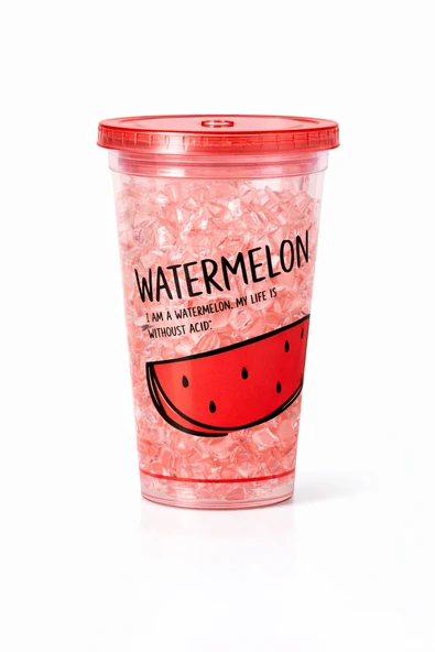 Aşkana Buzlu Kırık Cam Görünümlü Smoothie Bardağı,450ml,Sızdırmaz Kapaklı Soğuk İçecek Bardağı,BPA İçermez ürün görseli 1