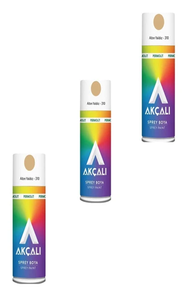Akçalı Altın Yaldız Sprey Boya 400 ml 3 Adet altın ürün görseli 1