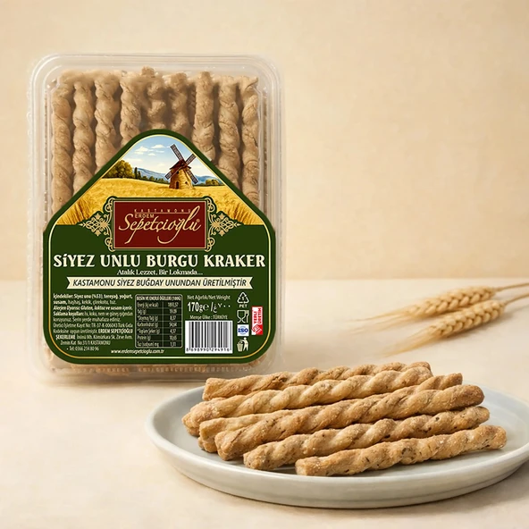 Sepetçioğlu KASTAMONU Siyez Unlu Burgu Kraker 170G ürün görseli 1