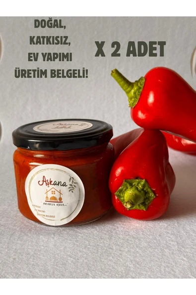 Aşkana Lutenitsa 300g x 2 Adet - Ev Yapımı Katkısız Geleneksel Balkan Sosu Kahvaltılık İkili Set ürün görseli 1