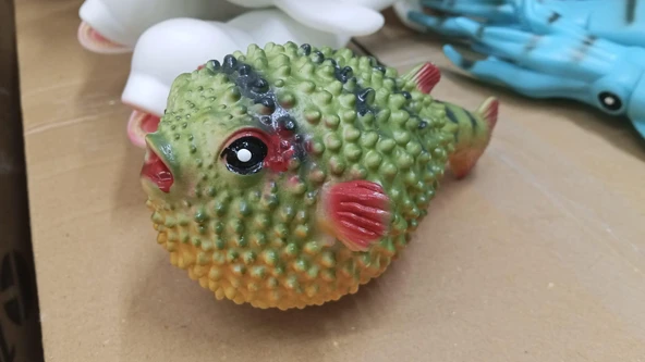 Plastik Oyuncak Büyük Boy Balık Balon Balığı Pufferfish 15 cm ürün görseli 1