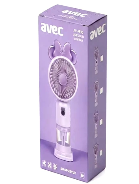 Avec Şarjlı Mini Fan Su Spreyli Av-F830 Soğutucu ürün görseli 1