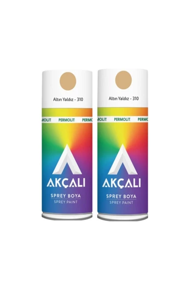 Akçalı Altın Yaldızlı Sprey Boya 2 Adet 400 ml ALTIN YALDIZ ürün görseli 1