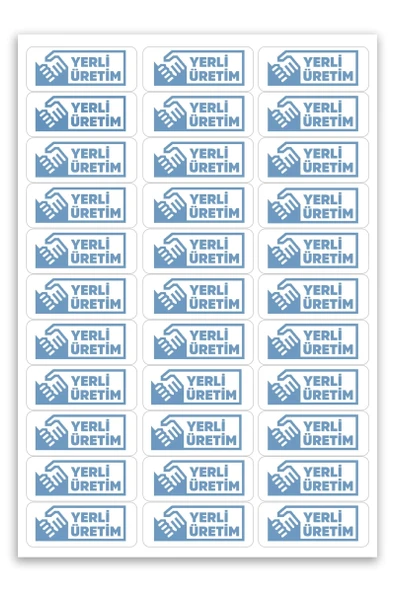 Kendinden Yapışkanlı 330 Adet Mavi Yerli Üretim Etiketi ürün görseli 1