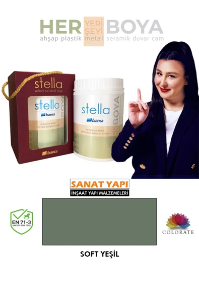 Bianca Stella Su Bazlı Akrilik Boya Soft Yeşil Soft Yeşil ürün görseli 1