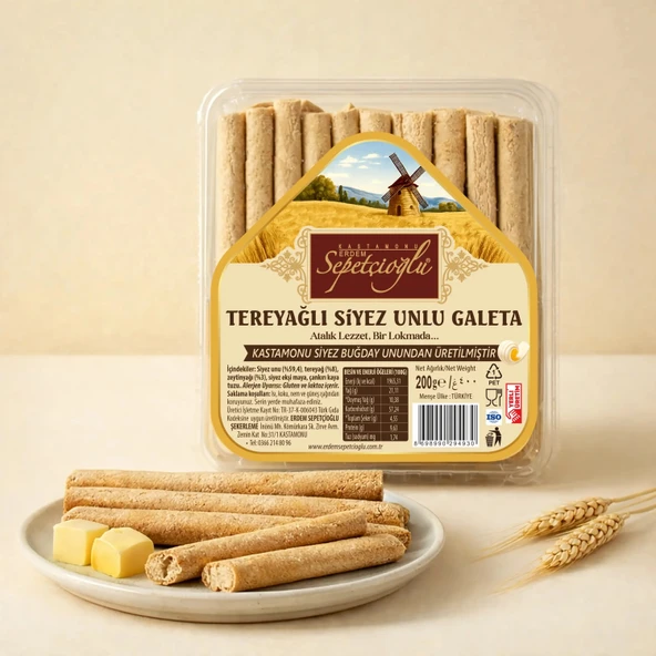 Sepetçioğlu KASTAMONU Tereyağlı Siyez Unlu Galeta 200G ürün görseli 1