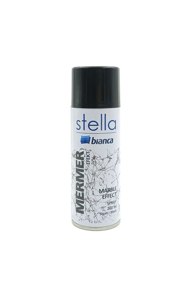 Bianca Stella İnce Mermer Efekt Sprey Boya Siyah 200 ml siyah ürün görseli 1