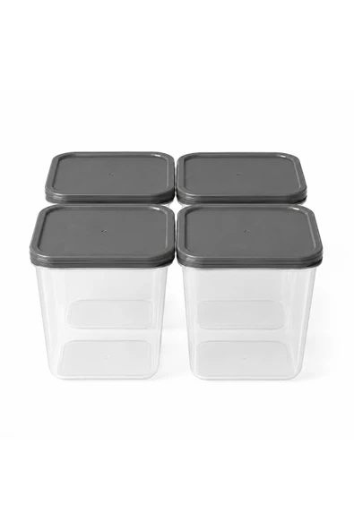 Aşkana 4’lü 2 Litre Saklama Kabı Seti 4 Litre Toplam Kapasiteli Erzak Kabı İç İçe Geçebilen Kapaklı Plastik Saklama Kutusu Mutfak Düzenleyici Pembe Krem Gümüş Gri ürün görseli 1