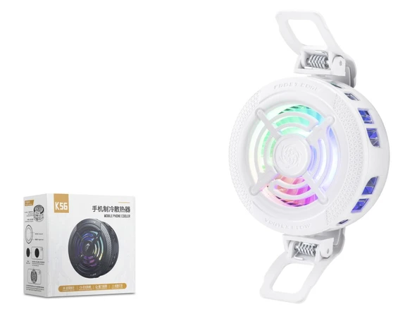 Klipsli Telefon Soğutucu Fan Rgb Beyaz K56 ürün görseli 1