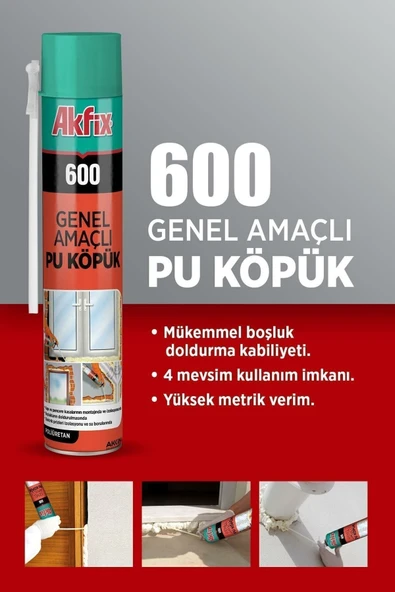 Akfix Pu Foam Multı Purpose Köpük 600 gr - Resim 2