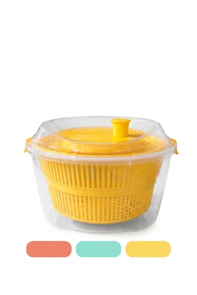 Aşkana 4.4 Litre Salata Kurutucu Sebze Yıkama Süzgeci BPA Free Çift Fonksiyonlu Pratik Çevirme Mekanizmalı ürün görseli 1