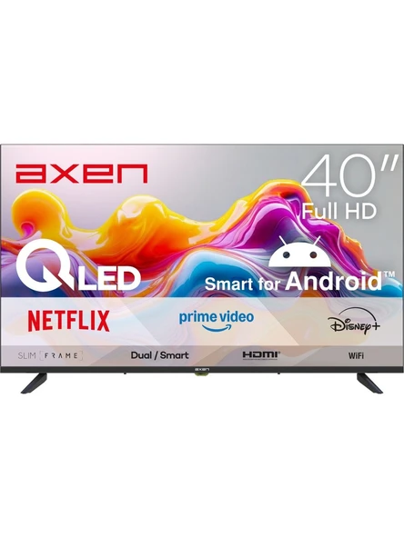 Axen AX40QLEDM-A14S Full HD 40" 102 Ekran Uydu Alıcılı Android Smart QLED TV ürün görseli 1