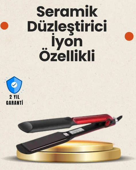 Elektriklenmeyi Azaltan İyonlu Saç Düzleştirici – Titanyum Plaka Ve Şık Tasarım ürün görseli 1