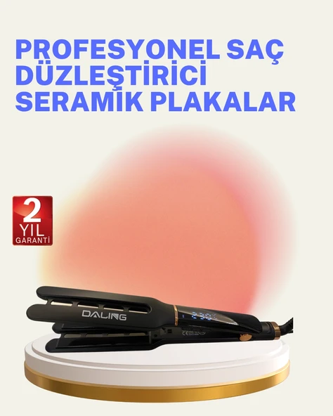 Saç Düzleştirici Seramik Plakalı 230C Hızlı Isınma 360° Kablo ürün görseli 1