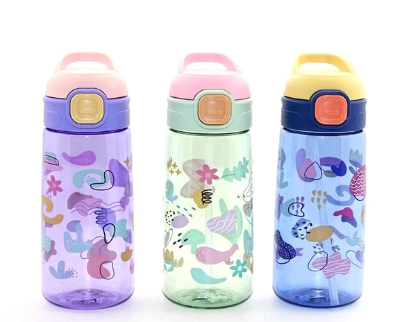 Renkli Pipetli Suluk 600 Ml Bpa İçermez Alk2968 ürün görseli 1