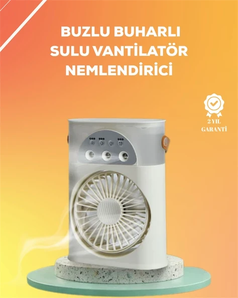 Mini Klima Fan | Usb'Li, 7 Renk Gece Işığı, 3'Ü 1 Arada Fonksiyon ürün görseli 1