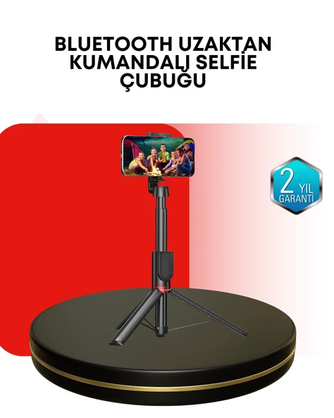 Dikey Ve Yatay Çekim Destekli Selfie Stick Tripod ürün görseli 1