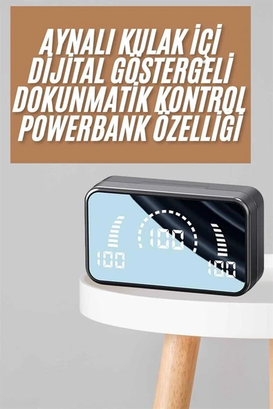 Powerbankli Bluetooth Kulaklık Yüksek Ses Aynalı Çift Dijital Gösterge Ekranı ürün görseli 1