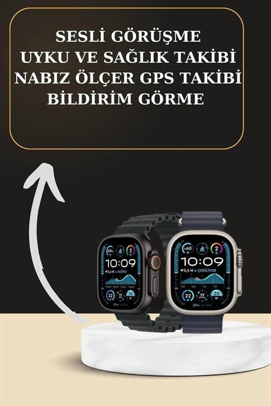 Akıllı Saat Sesli Görüşme Titreşimli Gps Bağlantısı Müzik Dinleme Sosyal Medya Bildirimleri ürün görseli 1
