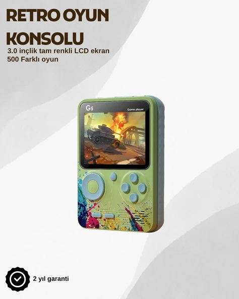 G5 Taşınabilir Retro Oyun Konsolu – Çocuk Ve Yetişkinler İçin ürün görseli 1